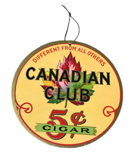Original Vintage CANADIAN CLUB CIGAR Double Sided Cardboard Advertising Sign picture