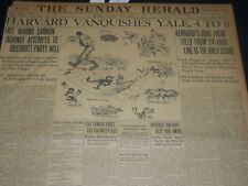 1908 NOVEMBER 22 THE BOSTON HERALD - HARVARD VANQUISHES YALE 4-0 - BH 218 picture