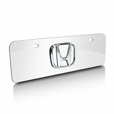 Honda Logo on Half-Size Chrome Stainless Steel License Plate picture