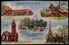 Vintage Postcard 1946 City of Beautiful Churchs, Charlotte, North Carolina (NC) picture