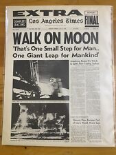 VINTAGE NEWSPAPER HEADLINE ~NASA SPACESHIP ARMSTRONG MEN LAND MOON LANDING 1969 picture
