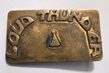 Vintage LOUD THUNDER SCOUT RESERVATION Boy Scout Solid Brass BELT BUCKLE BSA picture