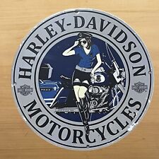 VINTAGE HARLEY DAVIDSON MOTORCYCLES PORCELAIN SIGN STATION SERVICE PUMP PLATE picture