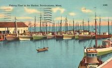 Vintage Postcard 1953 Fishing Fleet In The Harbor Provincetown Massachusetts MA picture