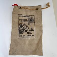 Vintage Pioneer Brand Water Bag 2 Gallon Jones Tent & Awning Vancouver BC Canada picture