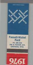 Matchbook Cover - 1976 Ford Dealer - Fassett Nickel Ford Cheyenne, WY picture