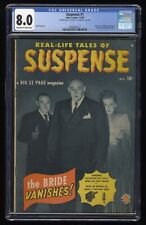 Suspense (1949) #1 CGC VF 8.0 Off White to White DOUBLE COVER Atlas 1949 picture