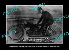OLD LARGE HISTORIC PHOTO HAMMONDSPORT NEW YORK THE CURTISS W/R MOTORCYCLE 1907 picture
