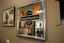 ANTIQUE HARLEY DAVIDSON WALL MIRROR SIGN ACE PRODUCT MILWAUKEE WI COLLECTIBLE picture