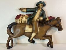 Vintage Paul Revere Syroco Wall Hanging Plaque Colonial Horse Rider Decor USA picture