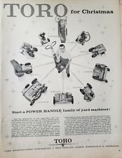 Vintage 1956 Toro Power Handle Lawn Mower Print Ad Ephemera Wall Art Decor picture
