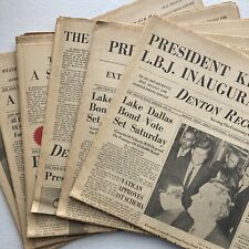 Vintage (6) Complete Kennedy Newspapers Denton, TX 11-25-1963 picture