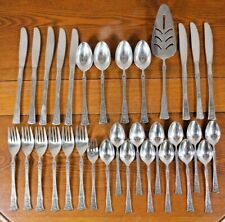 Set Lot 32 WF Washington Forge Stainless Steel Flatware Silverware Japan Floral picture