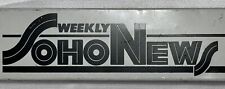 Vintage Soho Weekly News New York City Metal Newspaper Stand Sign 9.25 x 2 picture