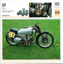AJS 500cc Supercharged V4 1939 Great Britian Edito Service Atlas Motorcycle Card picture