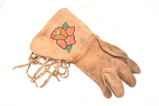 Antique / Vintage Native American Indian Beaded Leather Gauntlet Glove Single picture