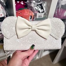Minnie Mouse White Sequined Wallet / Clutch / Purse Loungefly NWT  picture