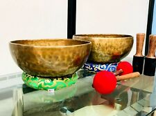 Singing Bowl two set 11 & 9 inches Diameter Crown chakra-Root Chakra combo pack  picture