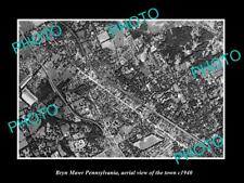 OLD 8x6 HISTORIC PHOTO BRYN MAWR PENNSYLVANIA USA AERIAL VIEW OF TOWN c1940 picture