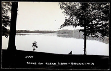 RPPC 1940s Real Photo Postcard Scene at Clear Lake Bruce WI picture