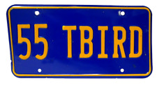 1955 Ford 55 TBird THUNDERBIRD Blue Yellow License Plate Car Tag picture