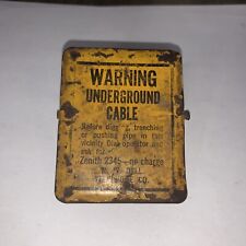 Vtg Zenith - Warning Underground Cable Paper Clip -NW Bell Telephone Co. picture