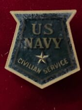 Vtg WWII Era Celluloid US Navy Civilian Service Pin 1
