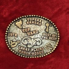 CHAMPION PRO TOP HAND TROPHY BUCKLE☆TOPEKA KANSAS☆1978☆RARE☆503 picture