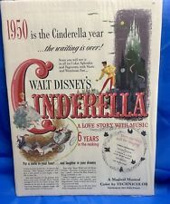 Rare Find Original 1950 Disney Cinderella 10”x13” Ad Plastic Wrap On Cardboard picture