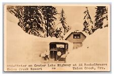 RPPC Beckelhymer Beckie's Resort Winter Union Creek Oregon OR UNP Postcard Y16 picture