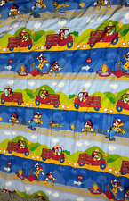 Vintage Cool Mickey Mouse Firetruck Twin Sheet Set plus Goofy Comforter picture