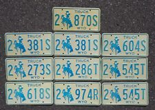 1975 WYOMING TRUCK LICENSE PLATE - LOT OF 10 - NICE QUALITY COWBOY PLATES picture