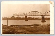 RPPC High Bridge Across Mississippi River Fulton IL 1911 Postcard T2 picture