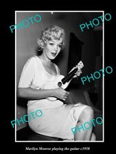 OLD HISTORIC PHOTO OF MOVIE STAR MARILYN MONROE PLAYING THE GUITAR c1958 picture