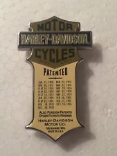 Harley Knucklehead Panhead Patented Enameled Jacket Hat Cap Pin Museum Edition picture