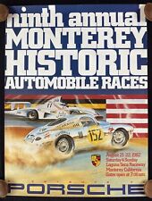 1982 9th Monterey Historic Automobile Races Orig Event Poster PORSCHE 550 936 VG picture
