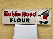 Vintage Robin Hood Flour tin sign Baking Grocery Food 1950’s Original 12x35 picture