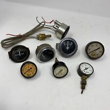 Lot of 8 vintage antique steampunk pressure gauges various brands Fuel Psi Usg picture