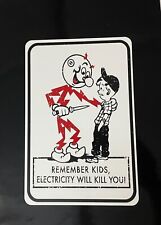Reddy Kilowatt Electricity Will Kill You Aluminum Metal Sign 8x12  picture