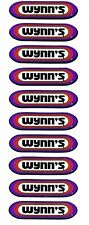 Wynn's Racing Decal Sticker Sheet of 10 Small Vintage Black White Vinyl Vintage picture