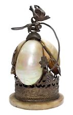 Antique 19th c French Mother Of Pearl Bronze Dove Motif Ormolu Table Desk Bell picture