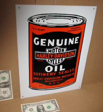 HARLEY-DAVIDSON - Motor Oil - ONE QUART CAN - Milwaukee Wisconsin - BIG TIN SIGN picture