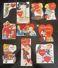 Lot Of 10 Vintage Die Cut Unused Valentine Day Cards 50s 60s picture