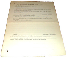 1880's WESTERN MARYLAND RAIL ROAD TERMINAL BLANK PURCHASE AGREEMENT picture