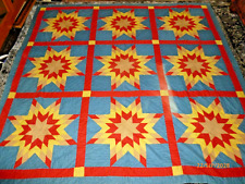 Historic Society Registered PA Rising Sun Star QUILT 100% Cotton Antique 78x78