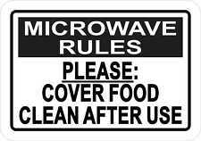 5in x 3.5in Microwave Rules Vinyl Sticker Business Sign Decal picture