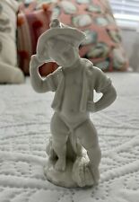 Antique Royal Vienna Porcelain Blanc De Chine Figurine ~ Nude Boy In Flower Hat picture