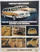 1979 Pontiac Safari Wagon Vintage Print Ad Poster Man Cave Deco 70's picture