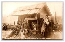 RPPC Cedar Stump Used For a Barn Hoquiam Washington WA UNP Postcard Y15 picture