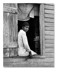 Georgia Black Woman Sitting in a Cabin Window c1940s, Vintage Photo Reprint picture